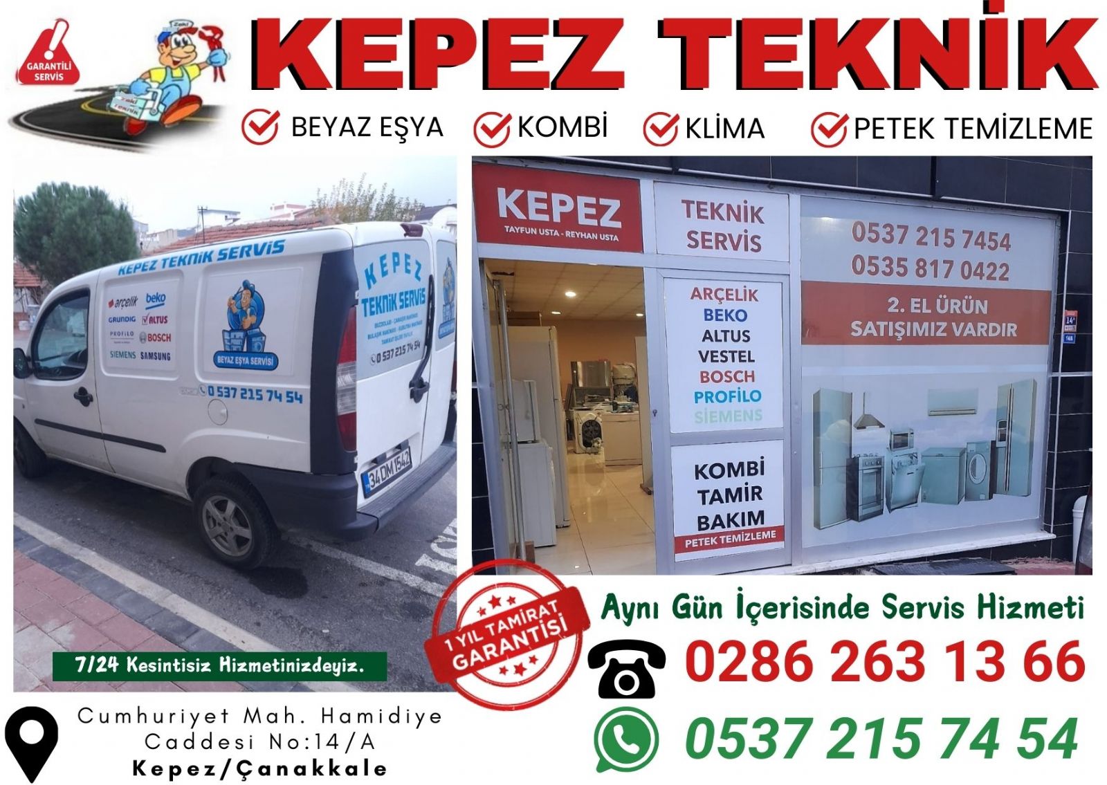 Çanakkale Kepez Beyaz Eşya Servisi
